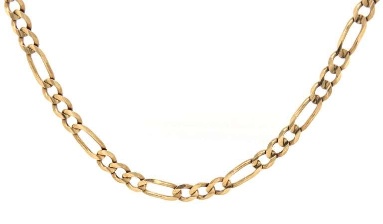 Durable 14K YG Figaro Link Necklace