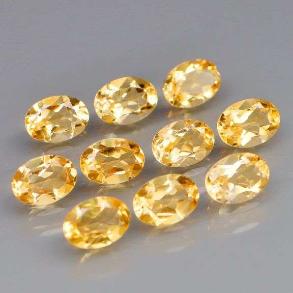 High fire 7.01ct 7x5mm real Brazilian Citrine set!