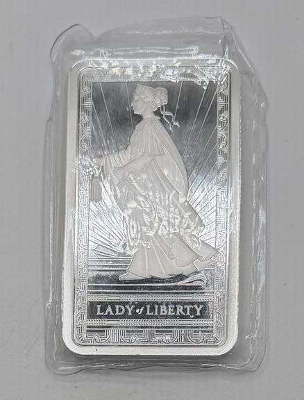 Pamp Suisse 10 Silver Bar: Newmont Lady of Liberty