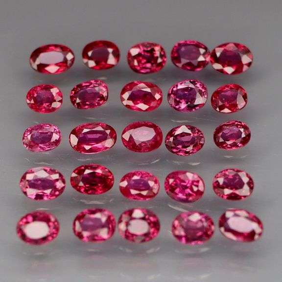 Real! Top crystal! 2.72ct 20 piece Ruby set! UNTREATED!!!