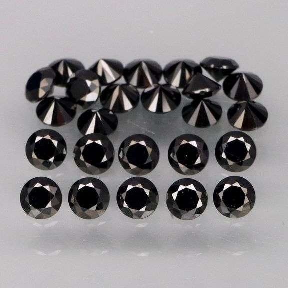 Diamond black! 3.40ct set of 3mm untreated Spinels!