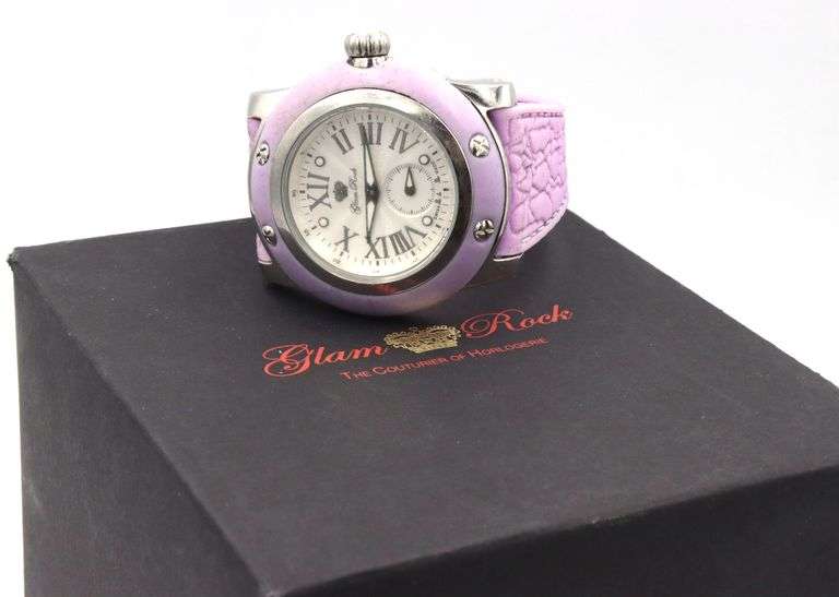 Glam Rock white dial stainless steel watch