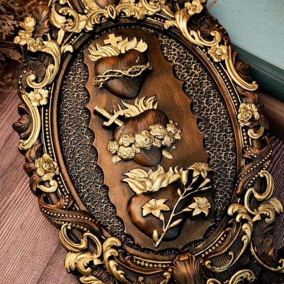 Sacred Hearts Wooden Wall Plaque