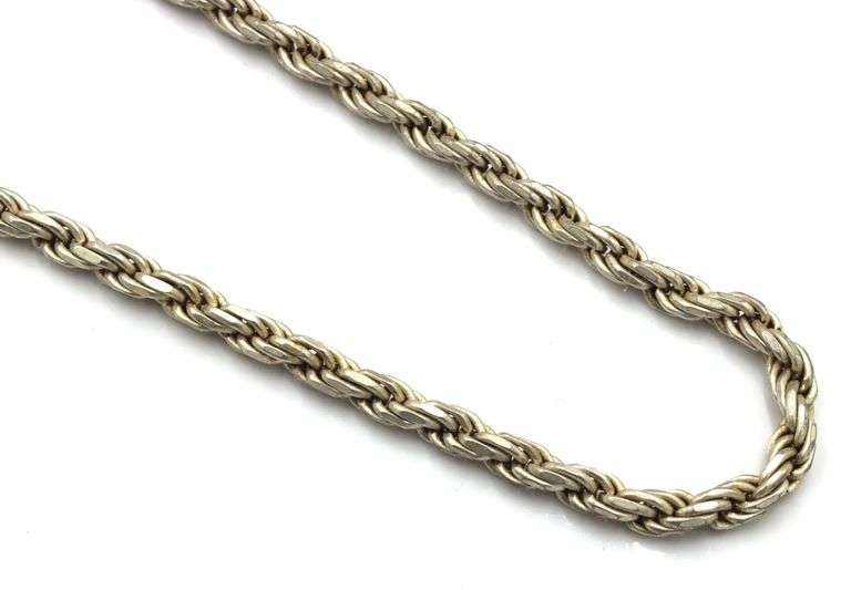 Italian heavy 925 sterling silver rope chain necklace