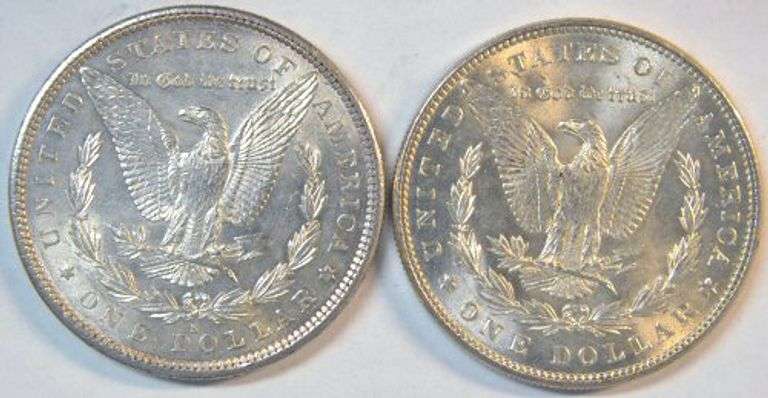 Very Choice BU 1881-S & 1885-P Morgan Silver Dollars
