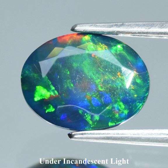 Full rolling patterns! Fully faceted! 1.16ct Black Opal!