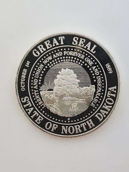 State Of North Dakota Sterling Silver Medal