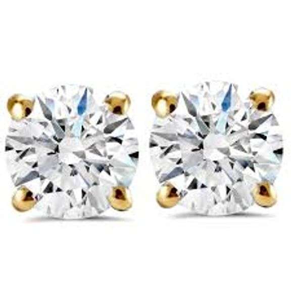 Certified 3.96 CTTW Round Brilliant Cut Lab Diamond Earrings. Huge!