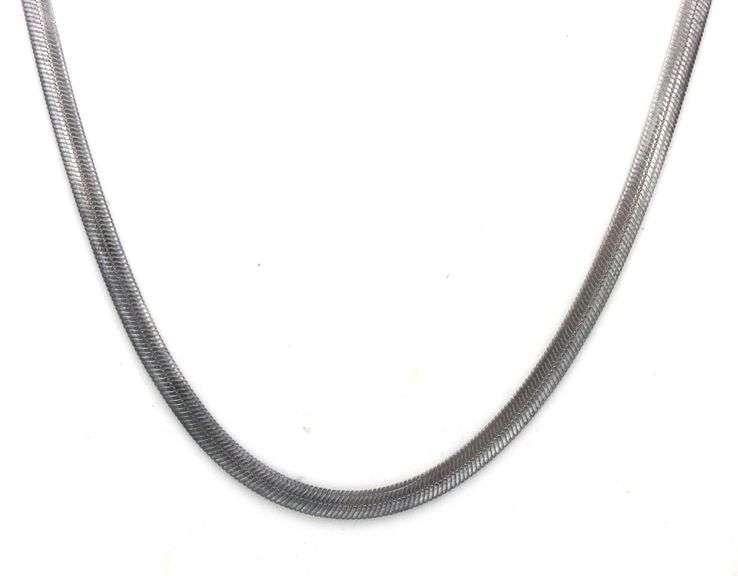Vintage 925 sterling silver mesh chain necklace