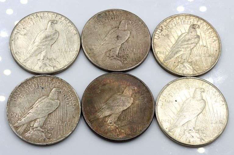 Six Peace Dollars