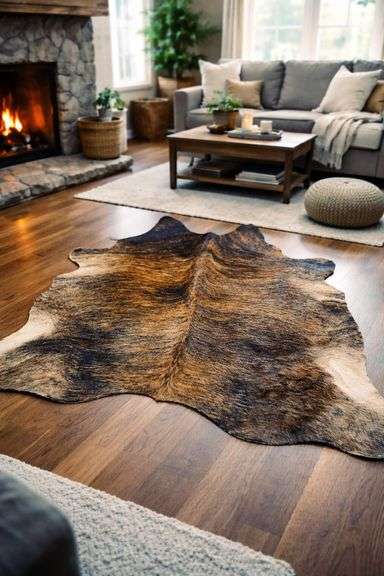 Genuine Brindle Reddish Cowhide Rug