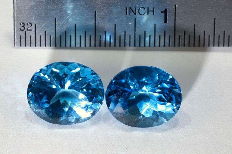 Brilliant Swiss Blue Topaz Pair