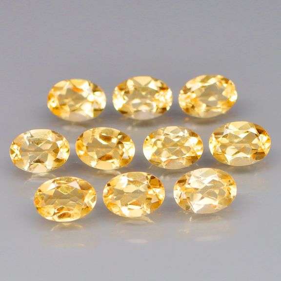 High fire 7.01ct 7x5mm real Brazilian Citrine set!