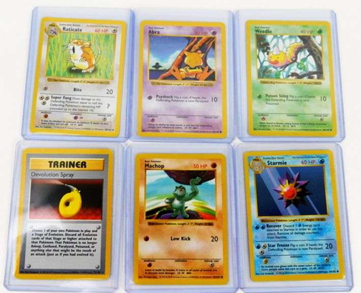 6 Pokémon 1999 Shadowless Cards