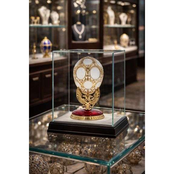 14K Gold Plated Romanov Tercentenary Royal Egg