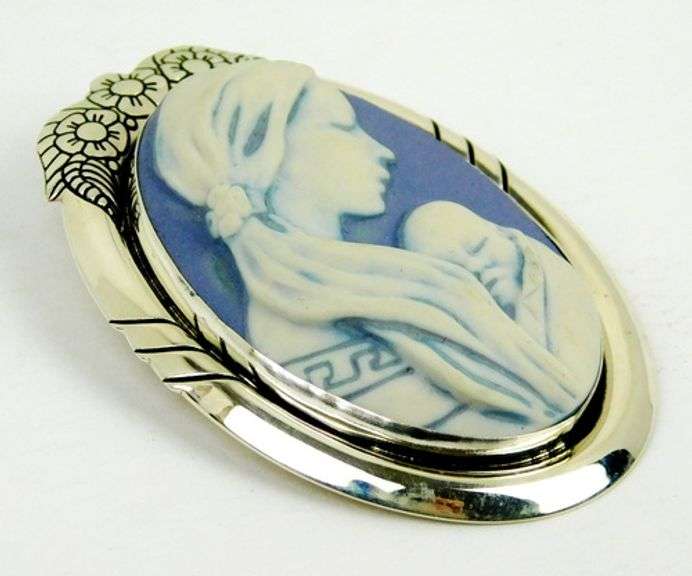 Carolyn Pollack Sterling Jasperware Cameo Pin/Pendant
