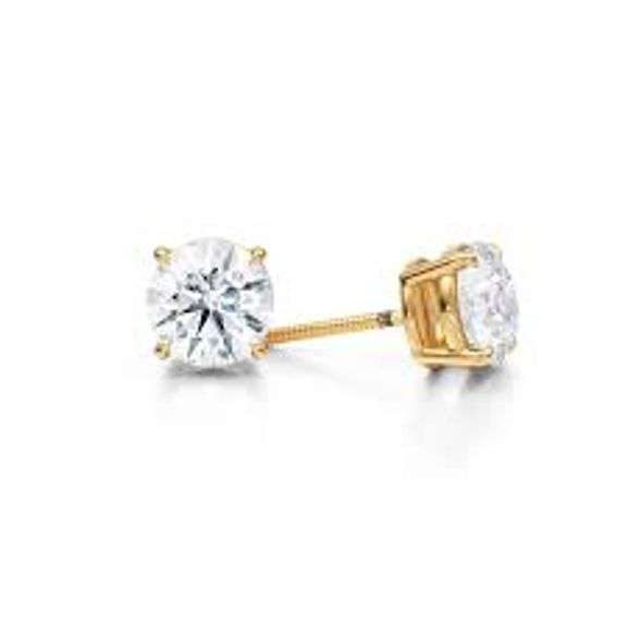 Certified 3.96 CTTW Round Brilliant Cut Lab Diamond Earrings. Huge!