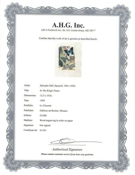 Highly Collectible and Rare Salvador Dali Wood Engraving from Le Tricorne