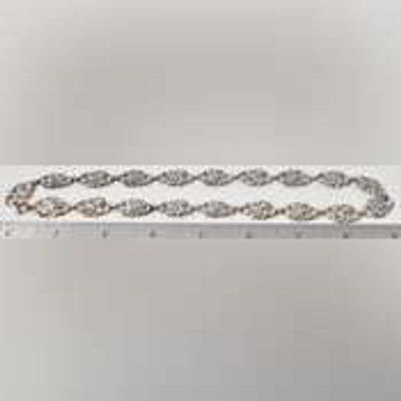 Rose and Flower Link Necklace in Sterling Silver.