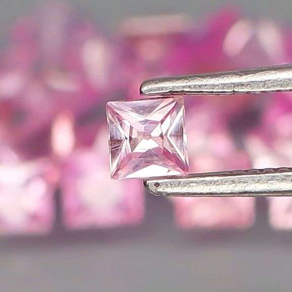 Vivid! 3.10ct radiant princess cut Bubble gum pink Sapphire set