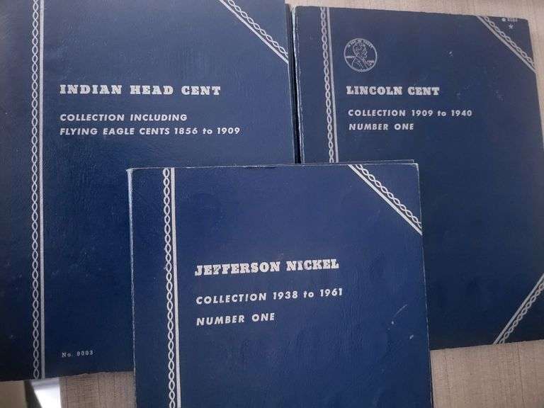 13 indian head set, Jefferson nickel set of 59, lincoln set of 64