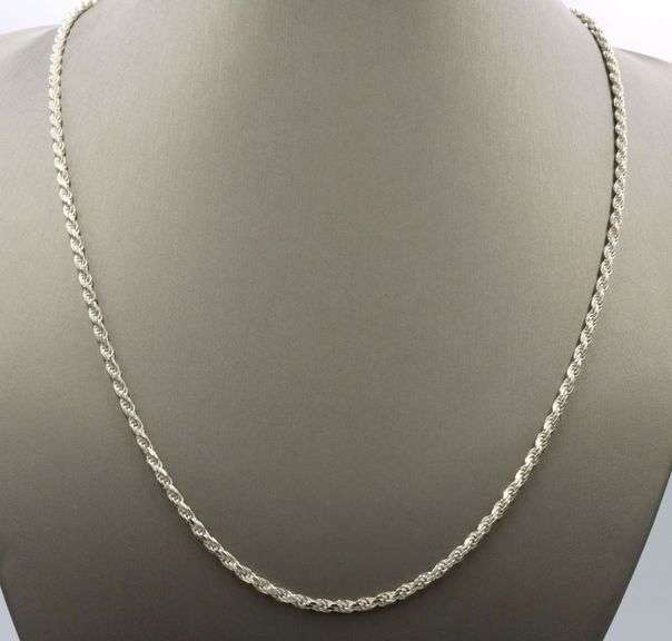 Italian 925 sterling silver rope chain necklace