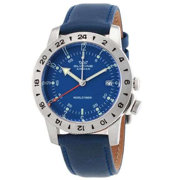 Glycine Airman Vintage GMT Blue Dial Men's Watch