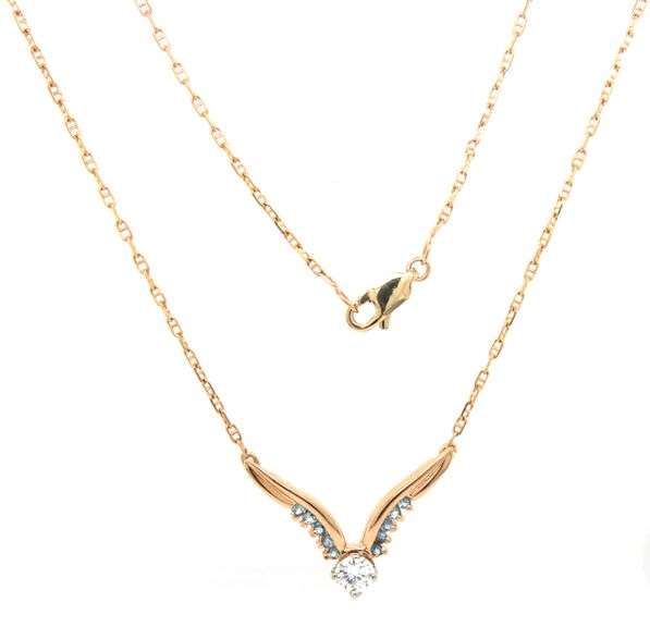 Pretty 14K YG 1/2 Ct. Diamond Necklace
