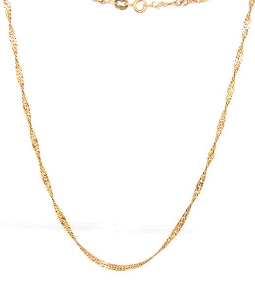 Useful 14K yellow gold Singapore Link Necklace