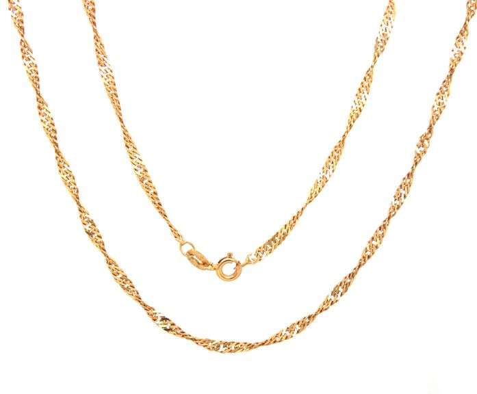 Useful 14K yellow gold Singapore Link Necklace