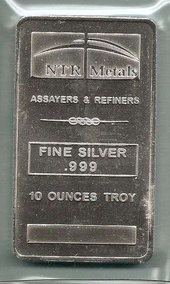 10 oz NTR Metals Silver Bar .999 Fine