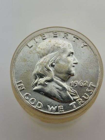 Mixed Date Roll Of Franklin Half Dollars