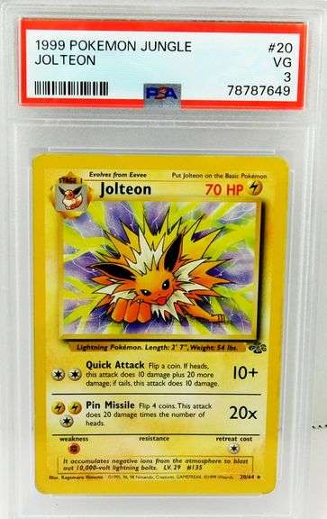 Pokémon 1999 Jolteon Jungle Card, 3VG