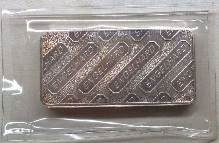 Engelhard 10 oz .999+ Fine Silver Bar | Vintage | Serialized C640157
