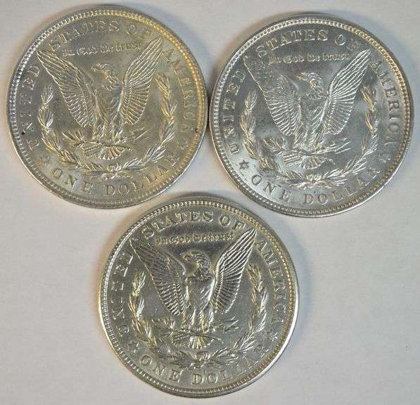 1921 P-D-S Morgan Silver Dollars in AU to BU
