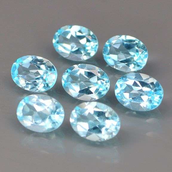 Matched! 7 piece 11.05ct bay blue Topaz set! 8x6m each!