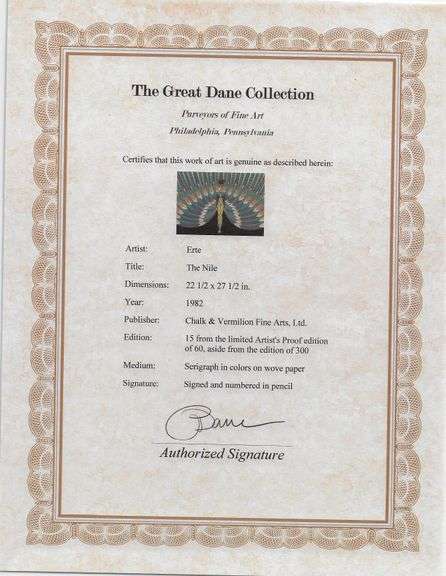 Erte "The Nile" Signed Limited Edition Serigraph