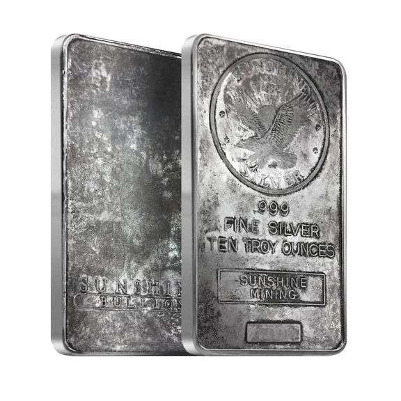 10 oz SUNSHINE Silver Bar .999 Fine