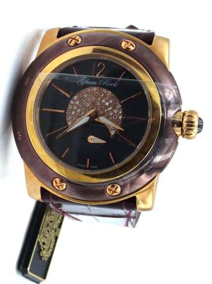 Brand new Glam Rock Miami rose gold diamond watch