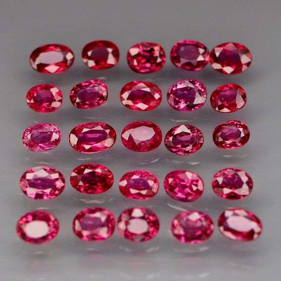 Real! Top crystal! 2.72ct 20 piece Ruby set! UNTREATED!!!