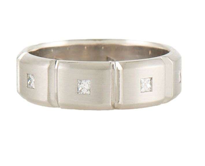 Gents Jeff Cooper 0.75ctw Princess Diamond Ethan Band Ring in Platinum