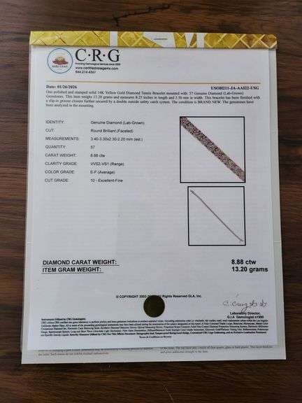 8.88 CTTW Lab Diamond Tennis Bracelet in 14KT Yellow Gold