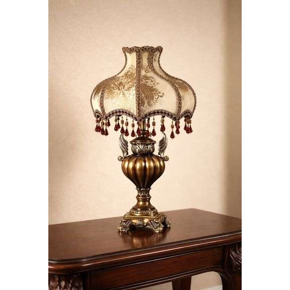 Crystal Table Lamp with Golden Base