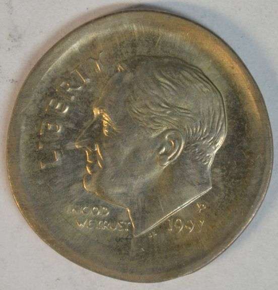 Very Large 1997-P Broadstruck Roosevelt Dime error in Gem BU