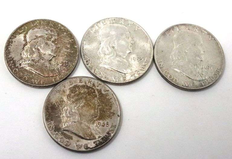 7 Full Bell Line Unc Franklin Halves