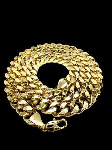 Huge 252.9 Gram Yellow Gold Plated  Cuban Curb Link Necklace