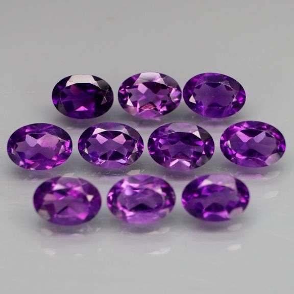 Top royal purple! 6.65ct 7x5mm real Bolivian Amethyst set!
