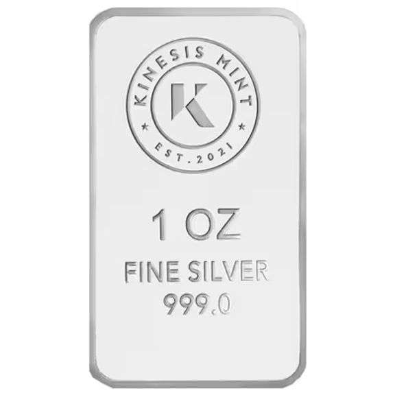 Striking Lady Justice 1 oz Kinesis Silver Bar