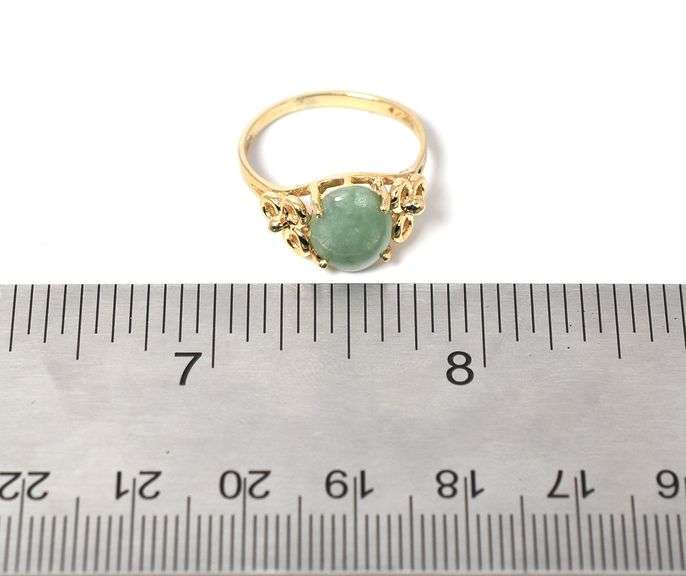 Timeless 14K Yellow Gold Jade Gemstone Ring