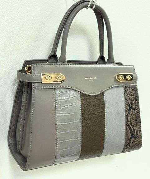 Stylish Multi Textured Gray Color Designer Bag By David Jones-Paris